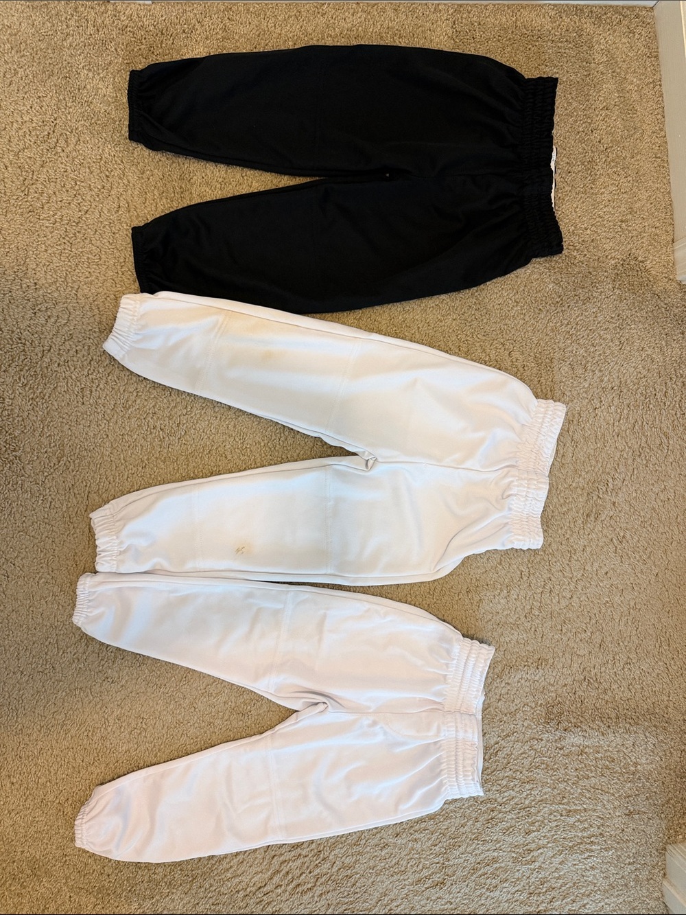 Kids Elastic-Waist Baseball/Softball Pants - Black & White